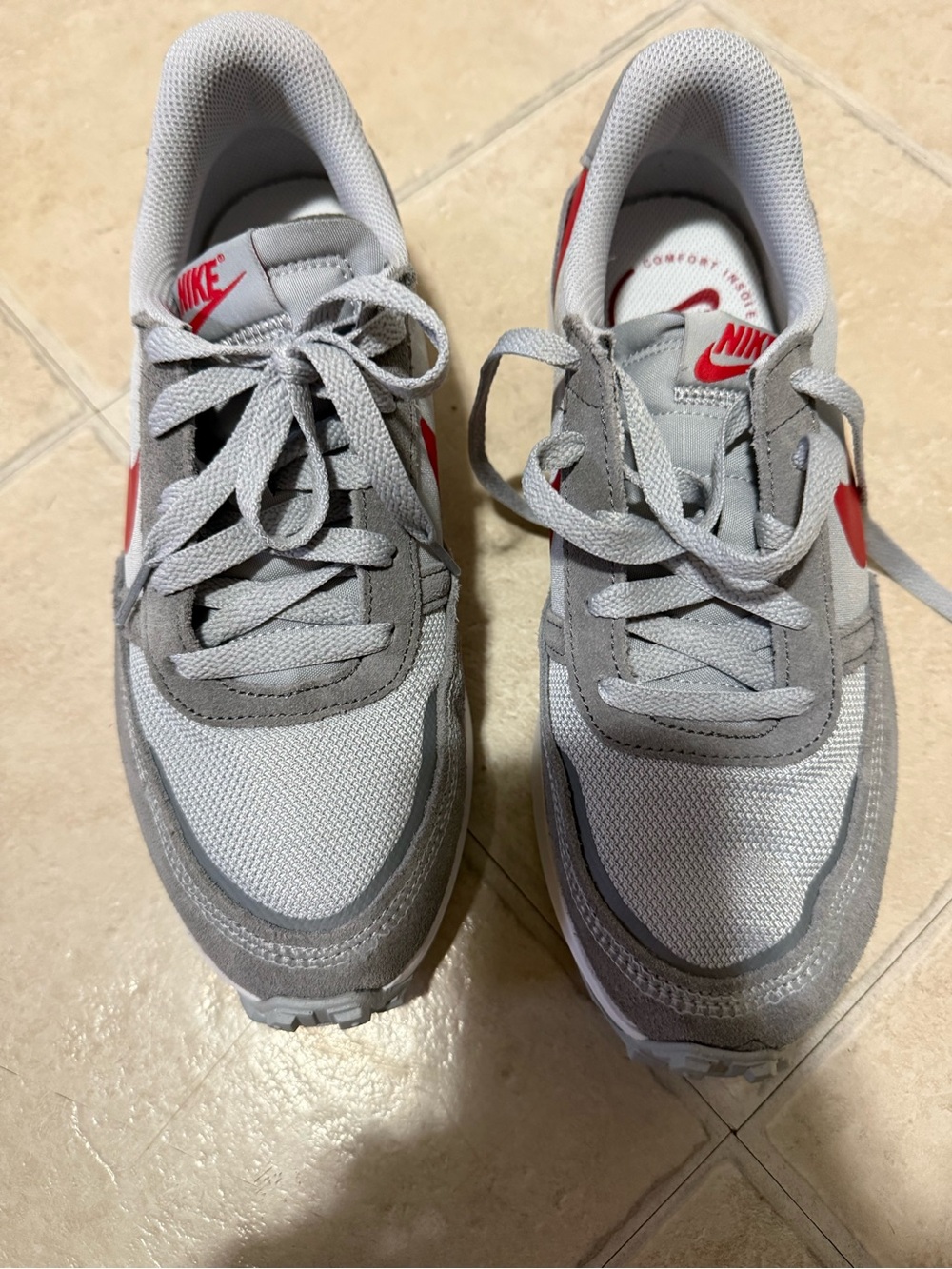 Nike Gray and Red Athletic Shoes